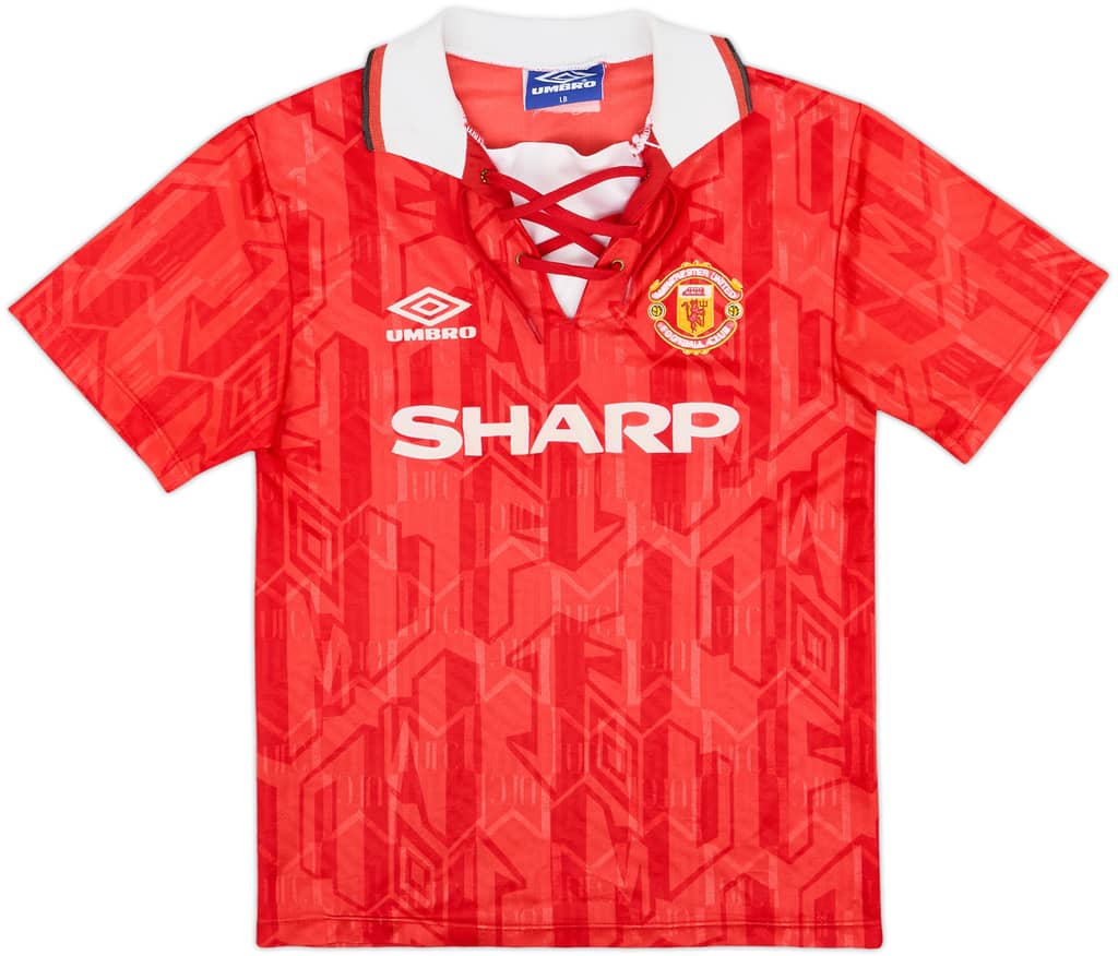 1992-94 Manchester United Home Shirt - 6/10 - (L.Boys)