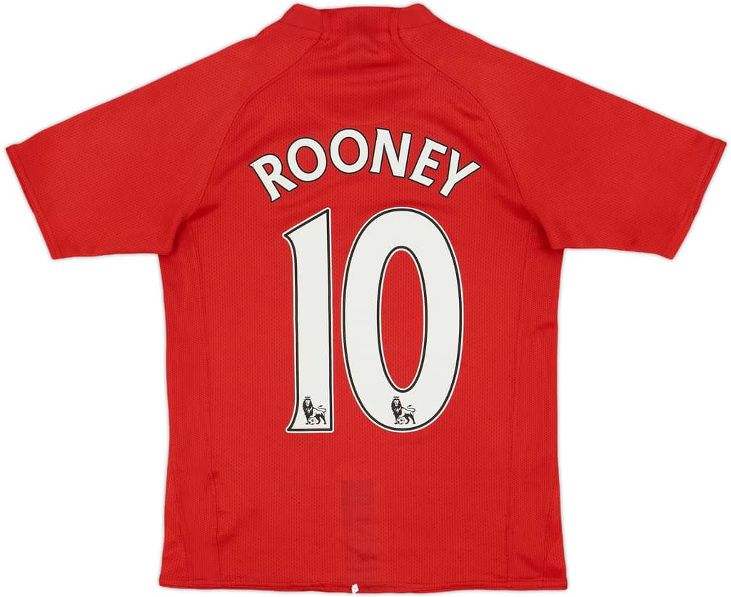 2007-09 Manchester United Home Shirt Rooney #10 - 4/10 - (M.Boys)