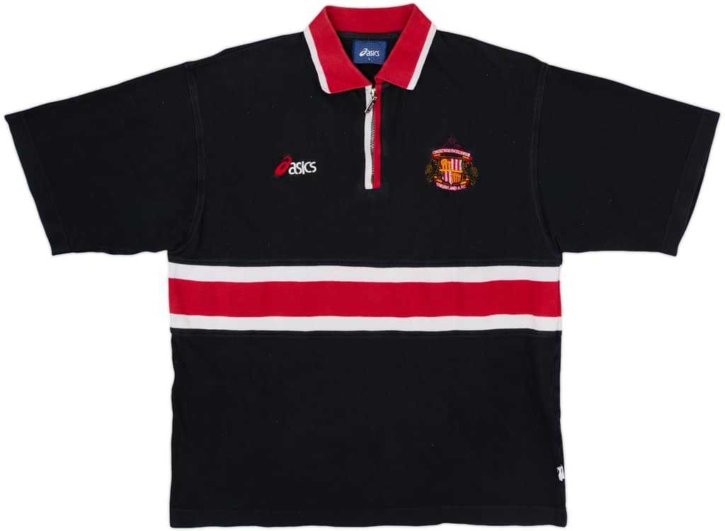 1998-99 Sunderland Asics 1/4 Zip Polo Shirt - 8/10 - (L)