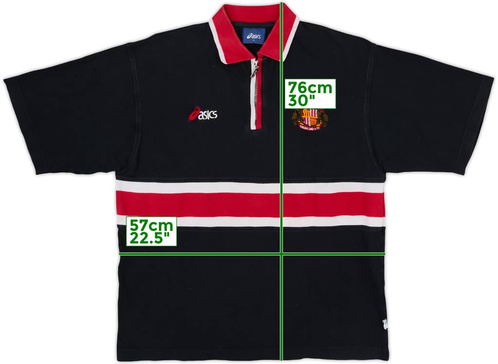 1998-99 Sunderland Asics 1/4 Zip Polo Shirt - 8/10 - (L)