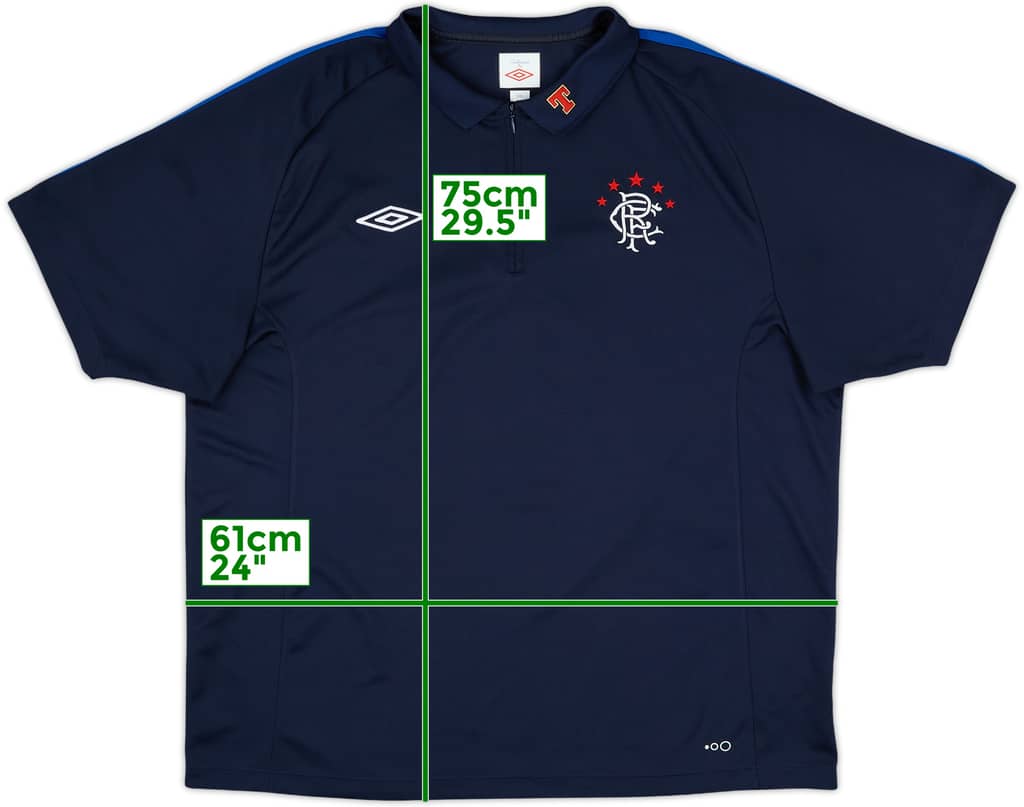 2010-11 Rangers Umbro 1/4 Zip Polo Shirt - 10/10 - (XXL)