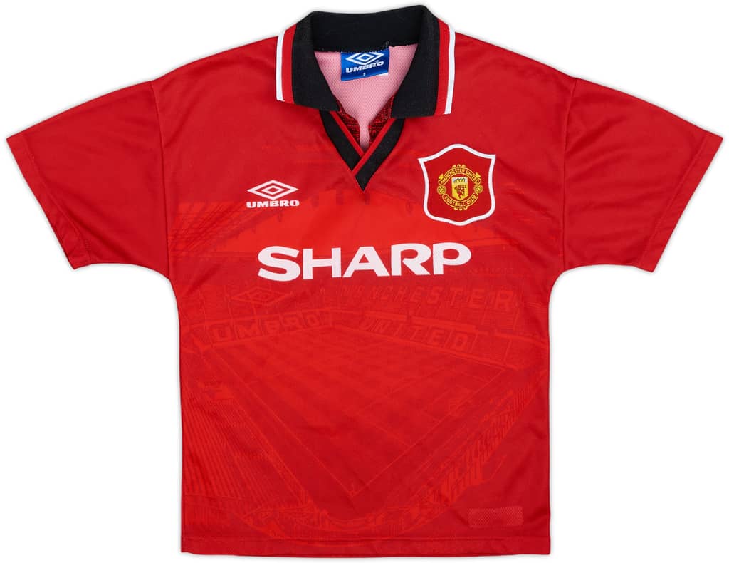 1994-96 Manchester United Home Shirt - 9/10 - (S.Boys)
