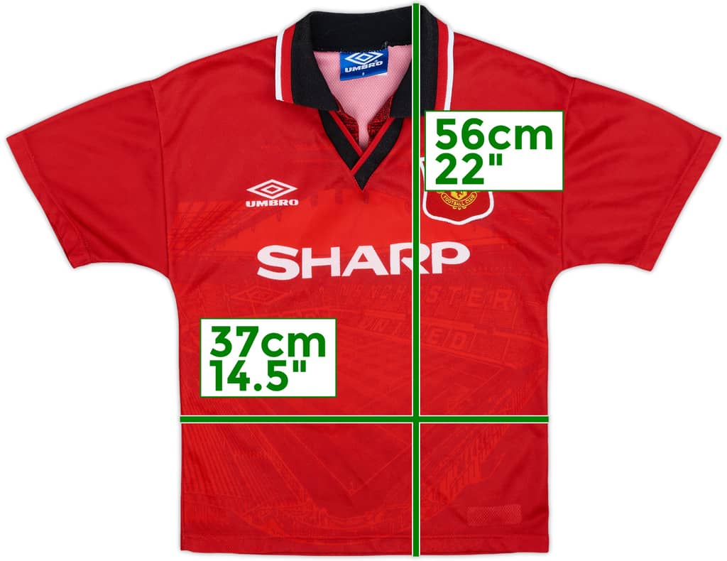 1994-96 Manchester United Home Shirt - 9/10 - (S.Boys)