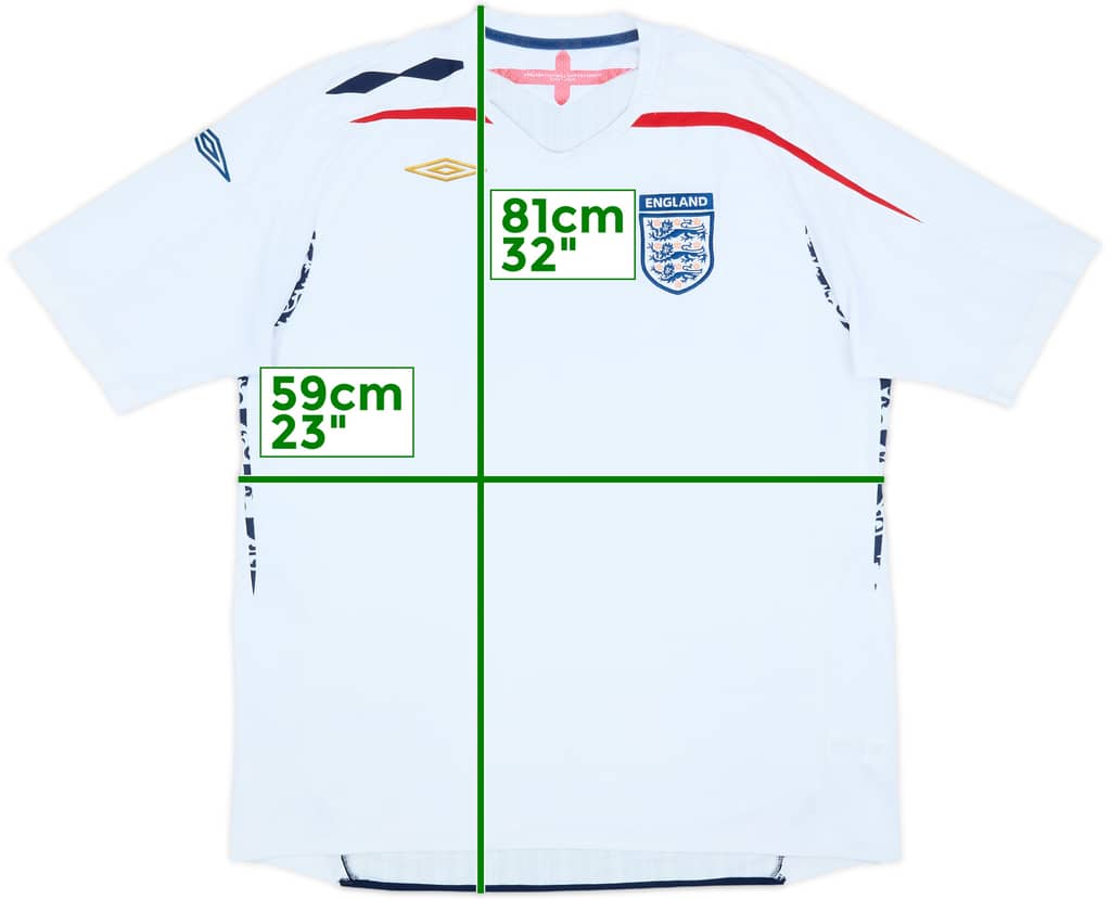 2007-09 England Home Shirt - 5/10 - (XXL)