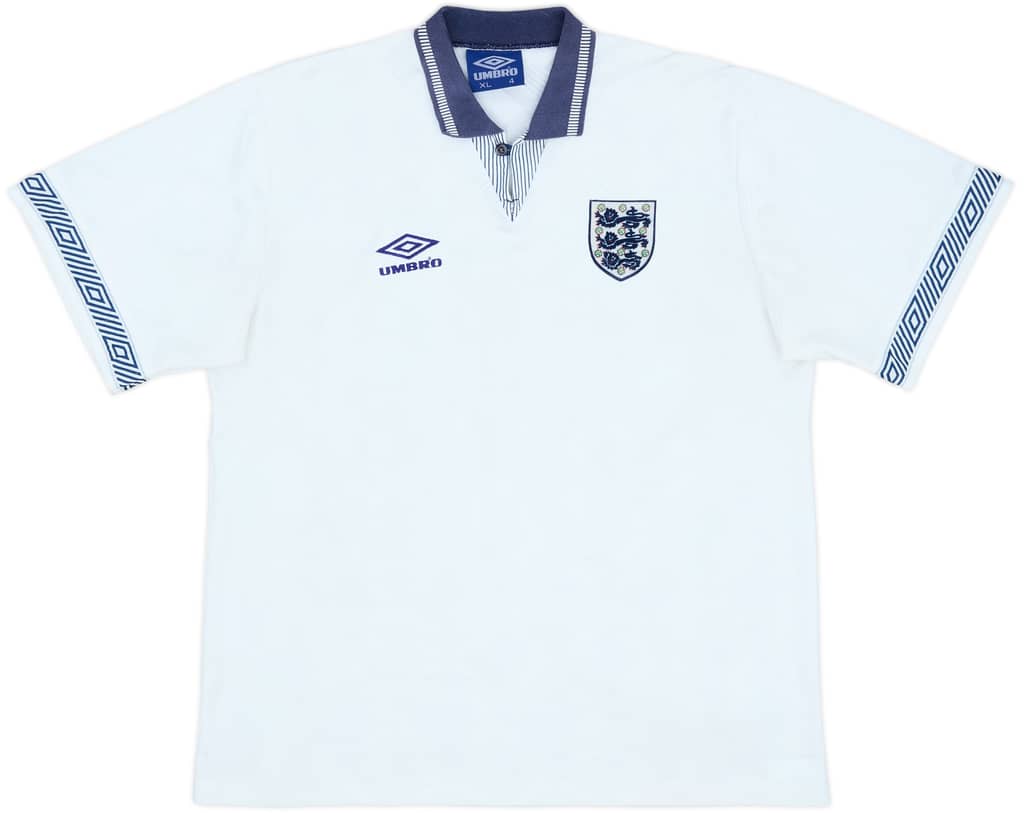 1990-92 England Home Shirt - 8/10 - (XL)