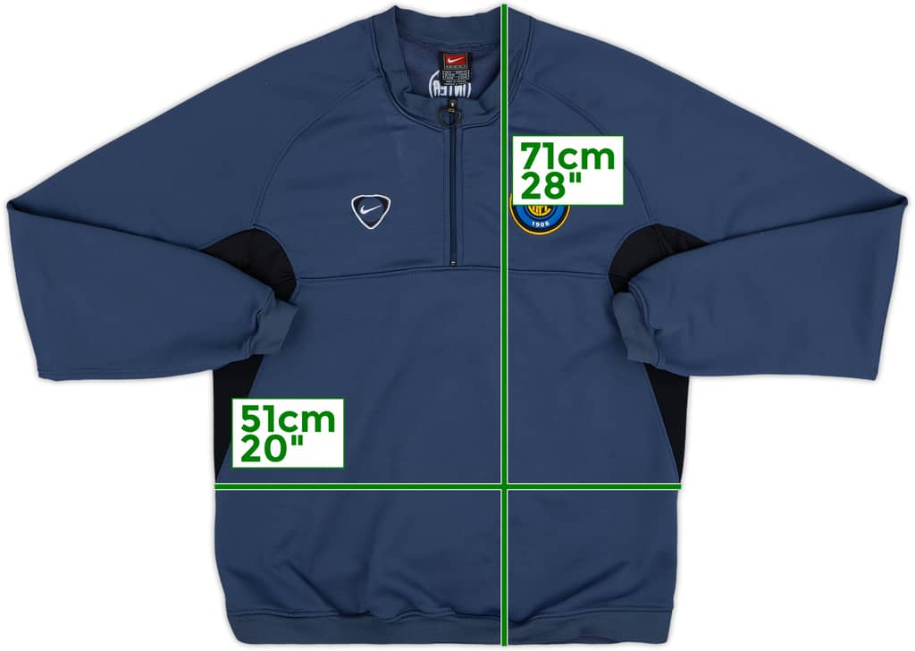 2000-01 Inter Milan Nike 1/4 Zip Sweat Top - 9/10 - (S)
