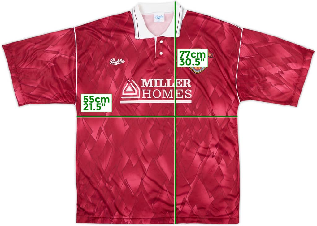 1990-91 Hearts Home Shirt - 9/10 - (L)