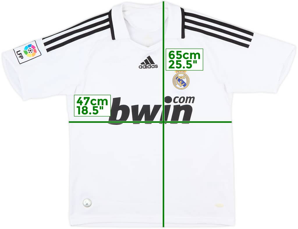 2008-09 Real Madrid Home Shirt - 8/10 - (L.Boys)