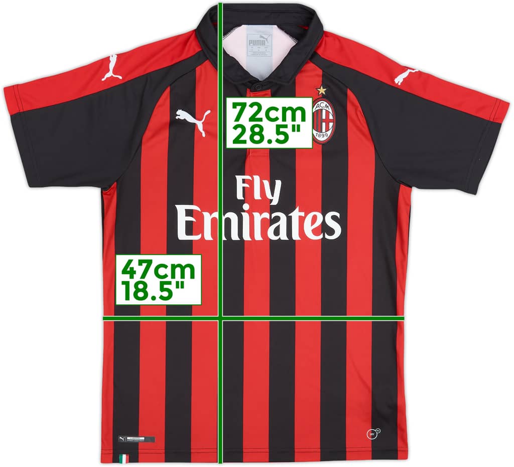 2018-19 AC Milan Home Shirt - 8/10 - (M)