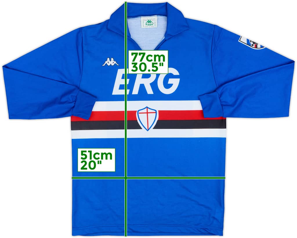 1989-90 Sampdoria Home L/S Shirt - 8/10 - (M)
