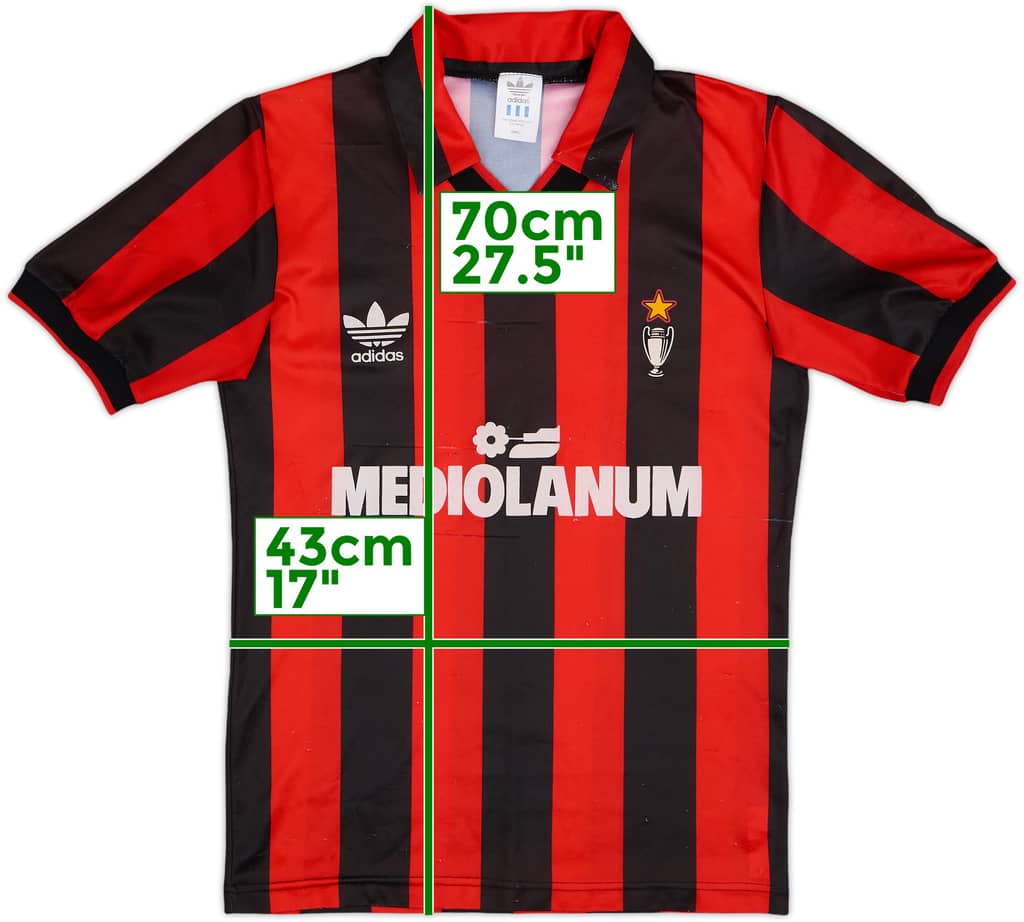 1990-91 AC Milan Home Shirt - 6/10 - (S)