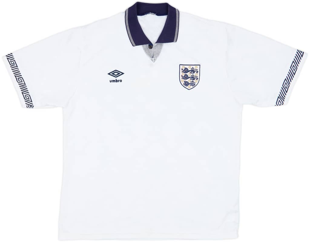 1990-92 England Home Shirt - 8/10 - (L)