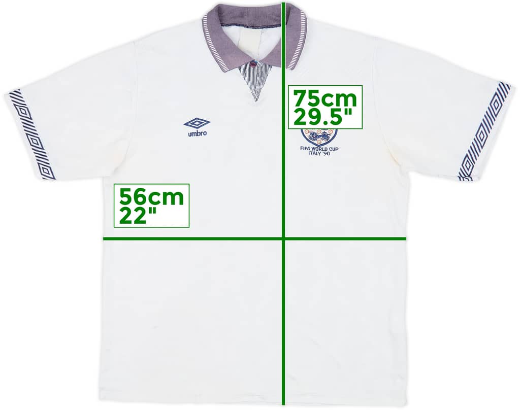 1990-92 England 'World Cup' Home Shirt - 7/10 - (L)
