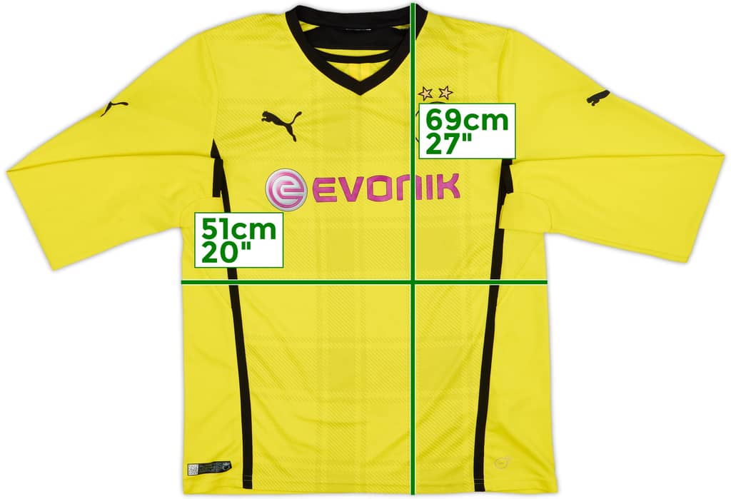 2013-14 Borussia Dortmund Home L/S Shirt - 8/10 - (S)