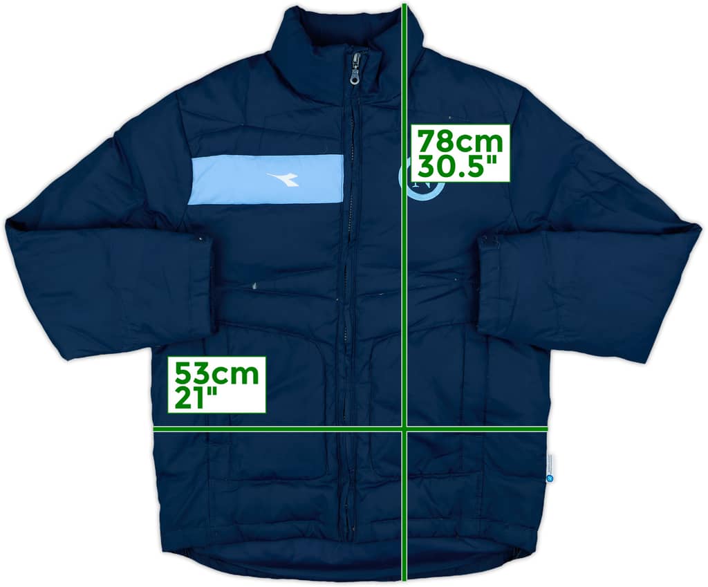 2008-09 Napoli Diadora Padded Bench Coat - 8/10 - (XL.Boys)