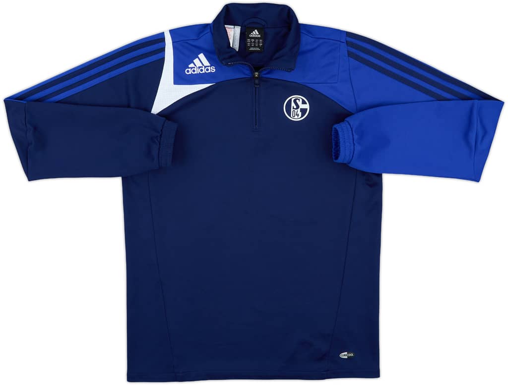 2007-08 Schalke adidas 1/4 Zip Drill Top - 7/10 - (XL.Boys)