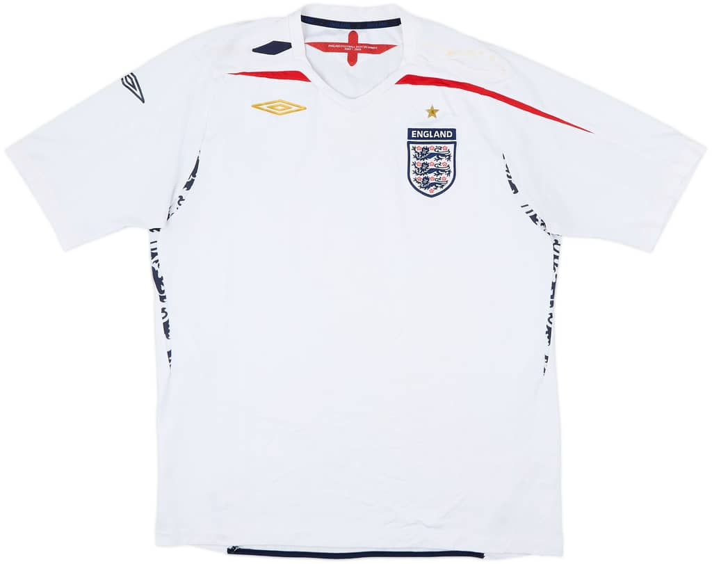 2007-09 England Home Shirt - 5/10 - (XL)