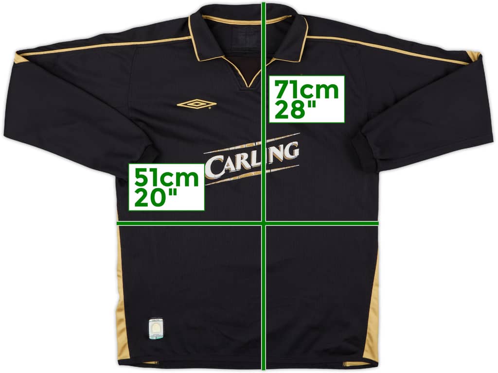 2003-04 Celtic Away L/S Shirt - 4/10 - (M)