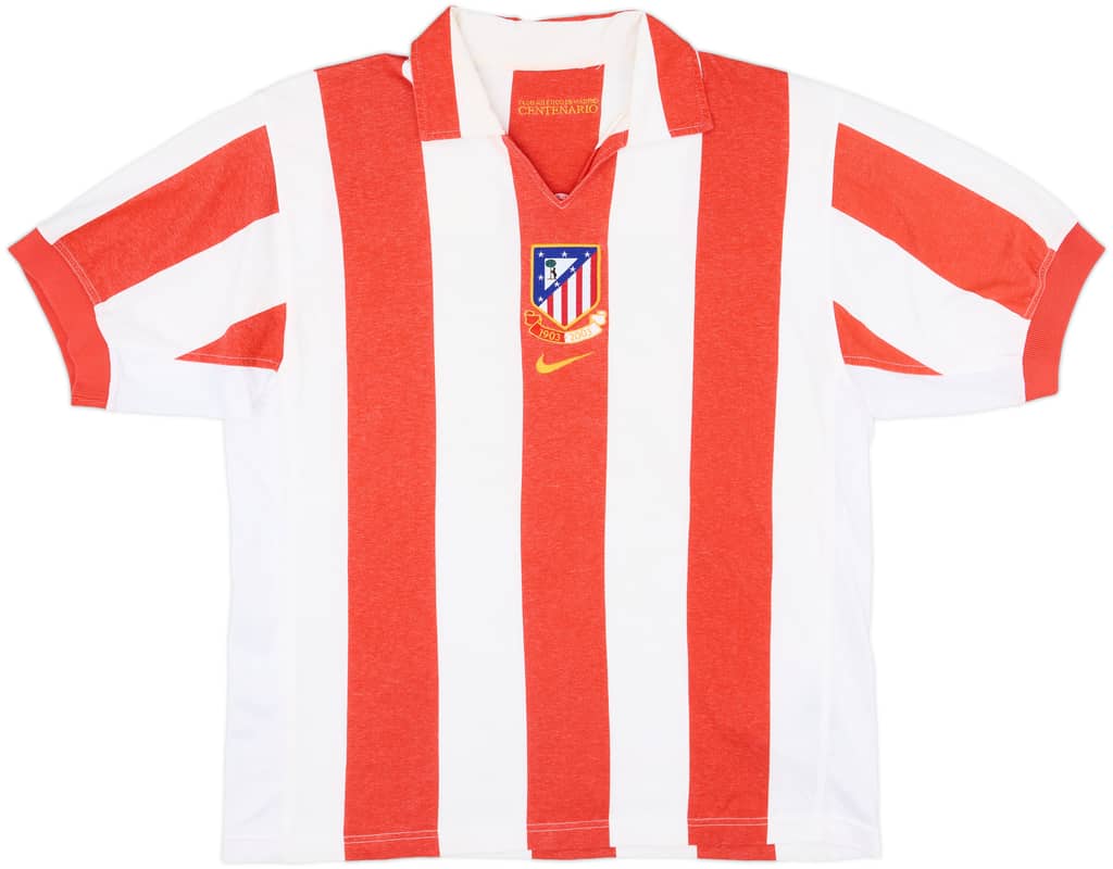 2003-04 Atletico Madrid Centenary Home Shirt - 8/10 - (L)