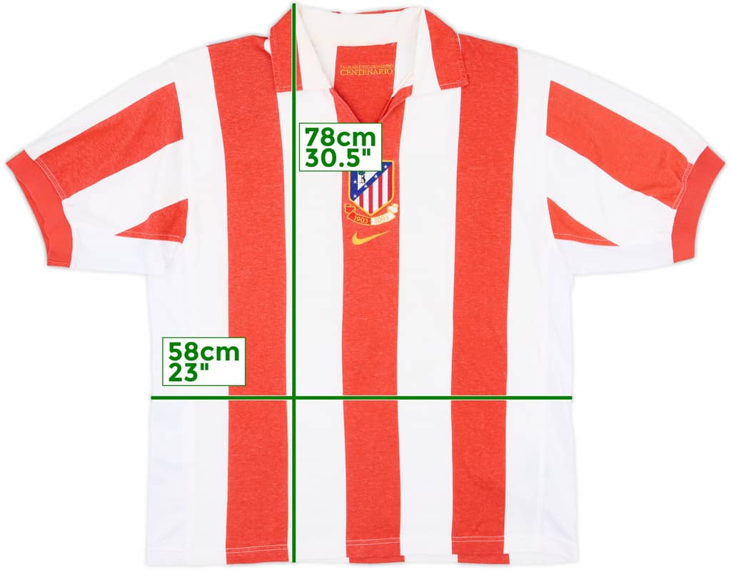 2003-04 Atletico Madrid Centenary Home Shirt - 8/10 - (L)