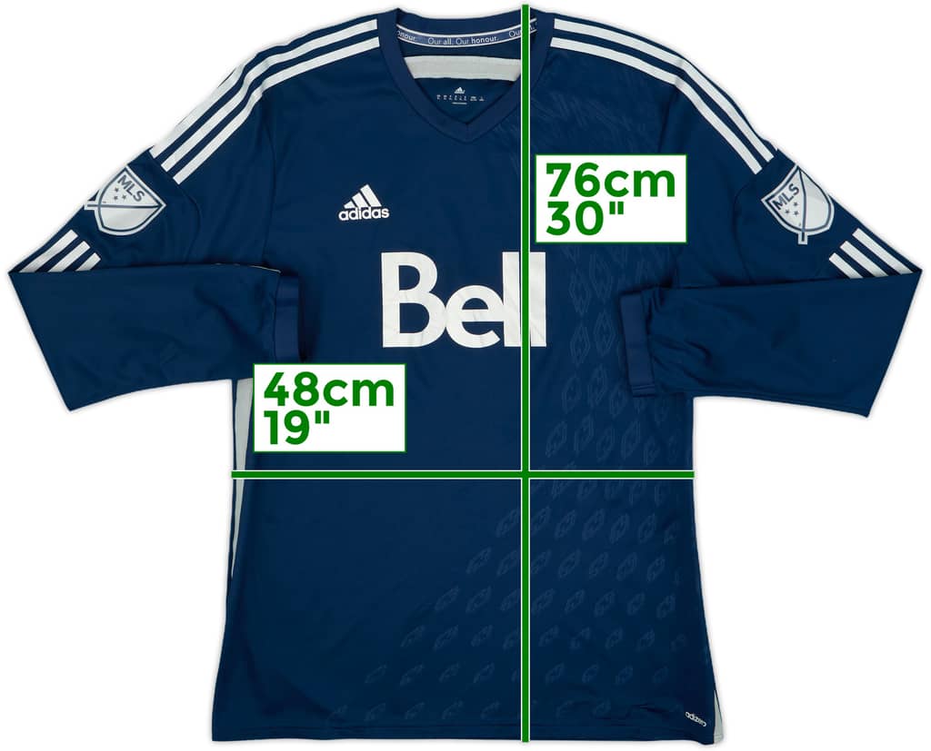 2014 Vancouver Whitecaps Authentic Away L/S Shirt - 8/10 - (XL)