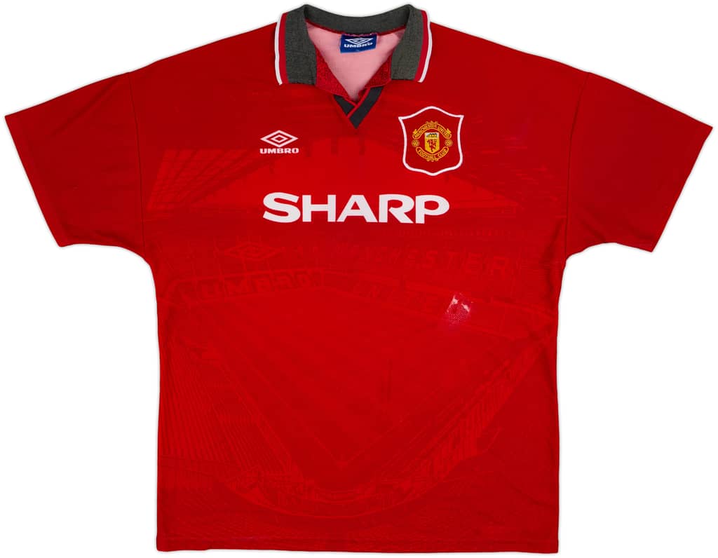 1994-96 Manchester United Home Shirt - 5/10 - (XL)
