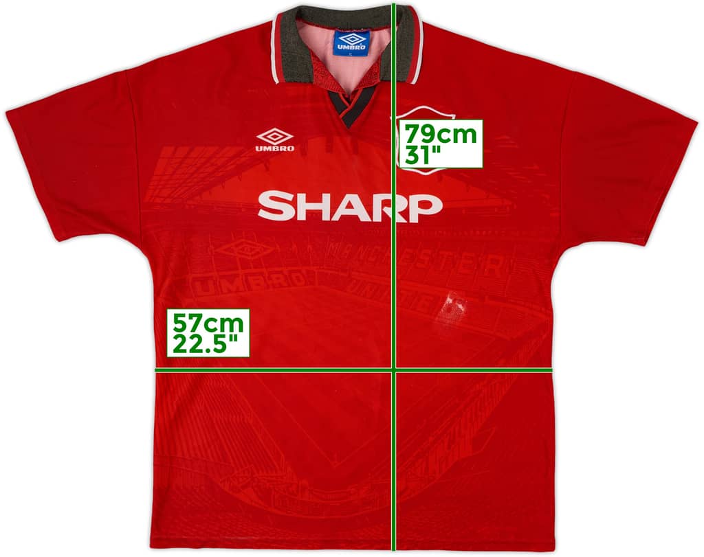 1994-96 Manchester United Home Shirt - 5/10 - (XL)