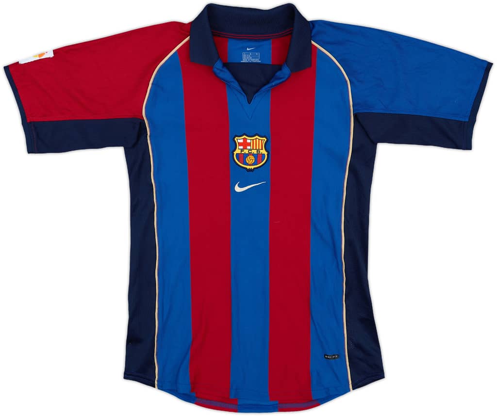 2001-02 Barcelona Home Shirt - 10/10 - (L.Boys)