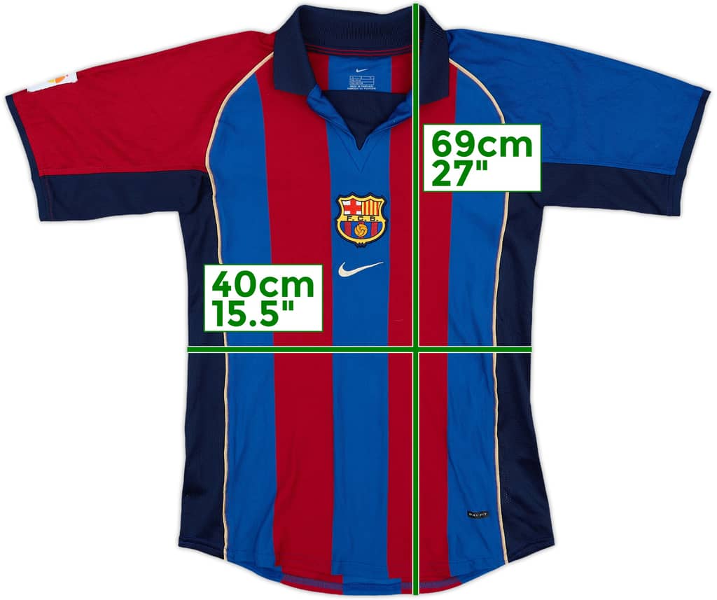 2001-02 Barcelona Home Shirt - 10/10 - (L.Boys)