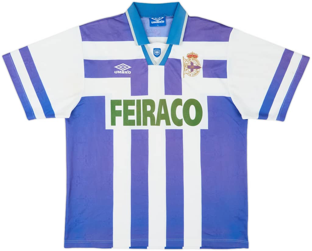 1994-97 Deportivo de La Coruna Home Shirt - 5/10 - (XL)