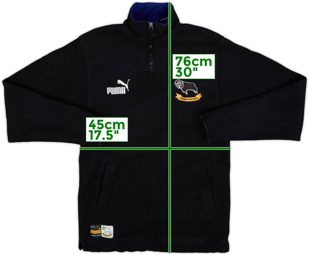 2000-01 Derby County Puma 1/4 Zip Fleece Sweat Top - 6/10 - (S)