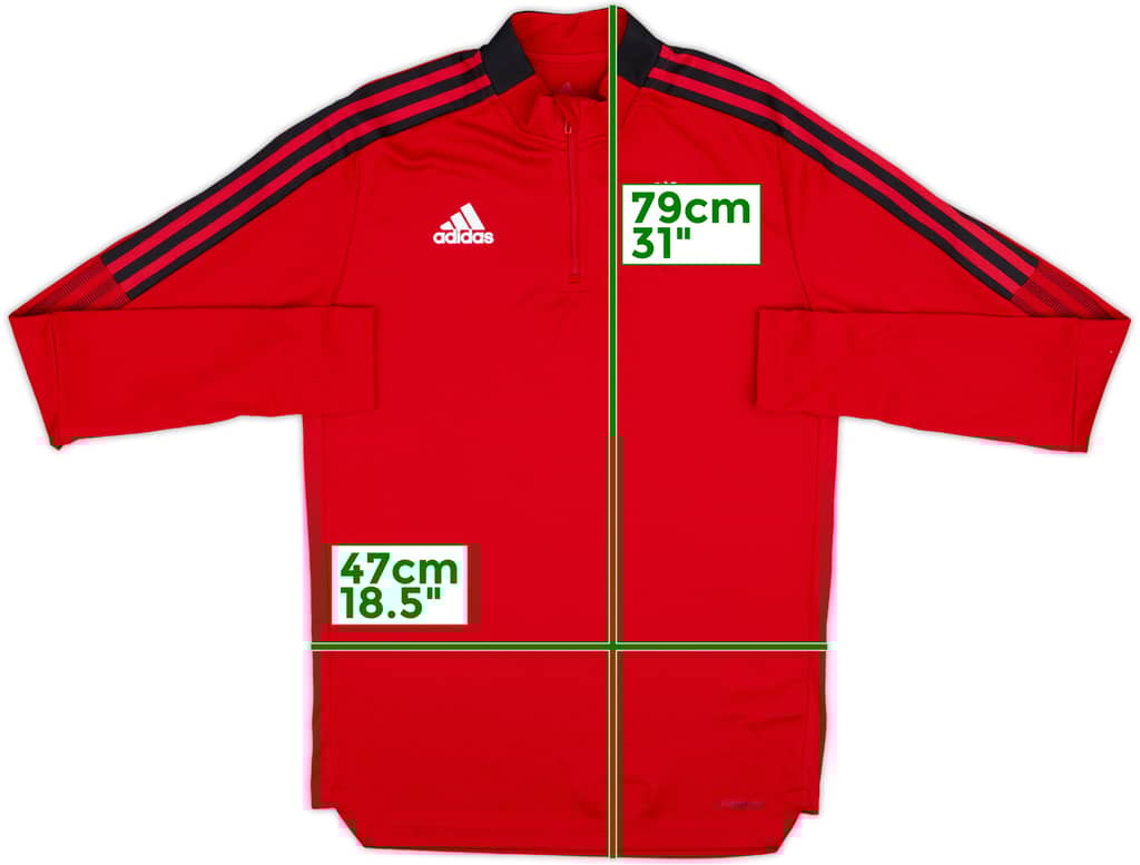 2022-23 Manchester United adidas 1/4 Zip Drill Top - 7/10 - (M)
