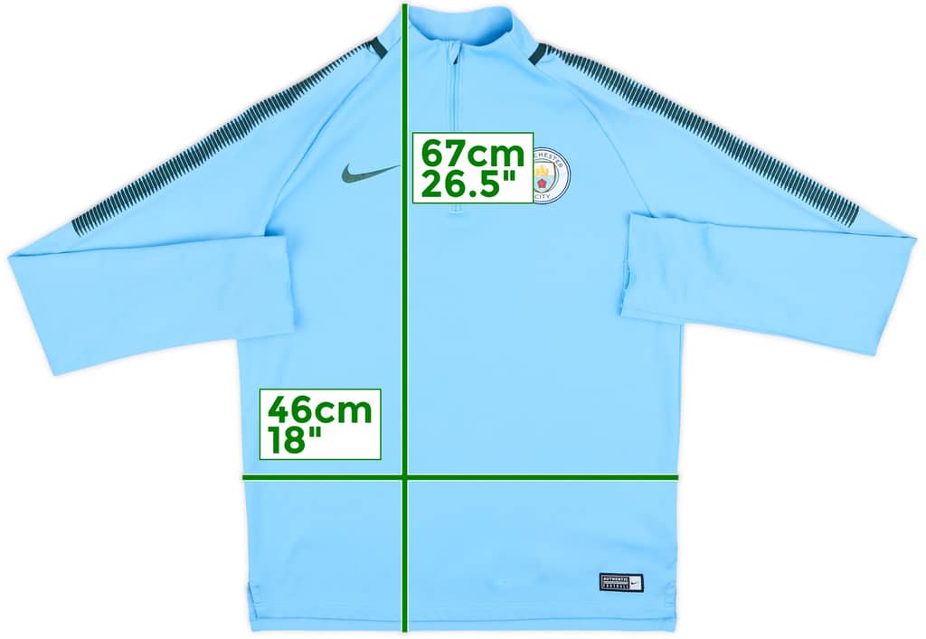 2017-18 Manchester City Nike 1/4 Zip Drill Top - 7/10 - (XL.Boys)