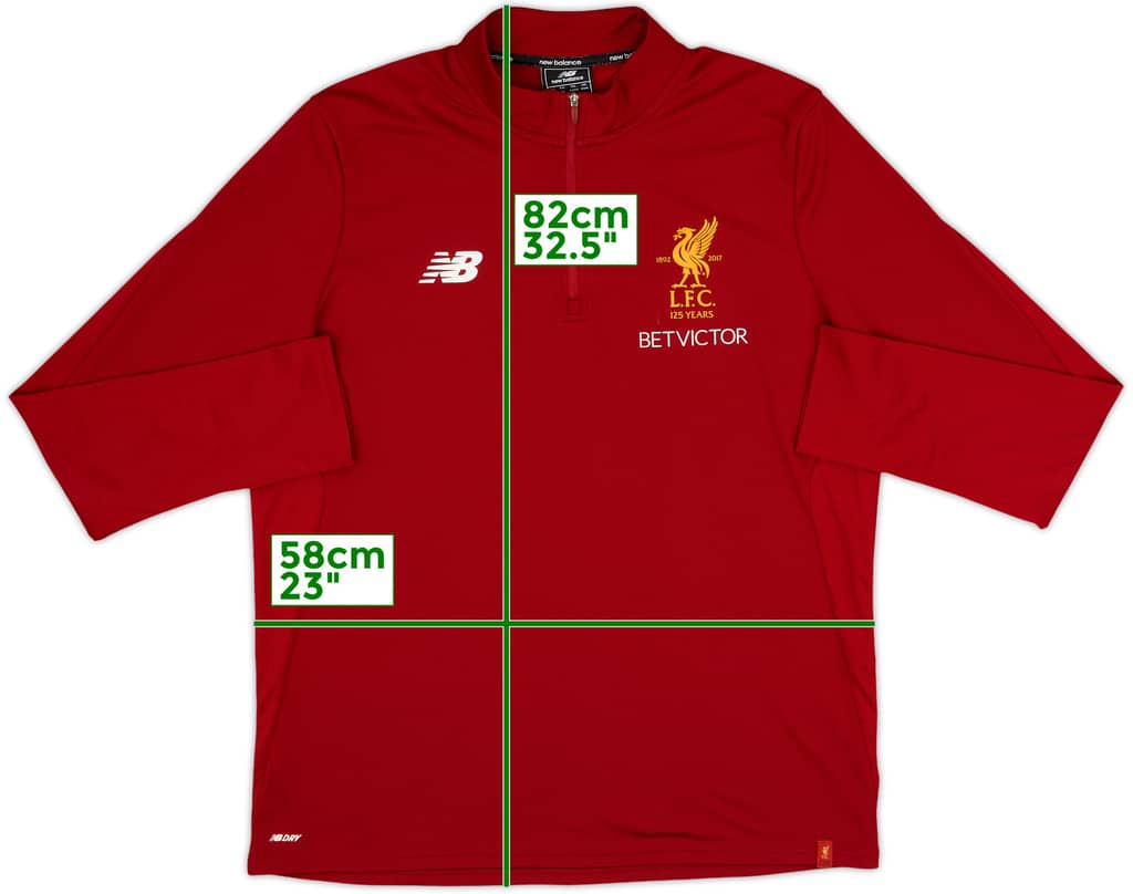 2017-18 Liverpool New Balance 1/4 Zip Drill Top - 8/10 - (XXL)