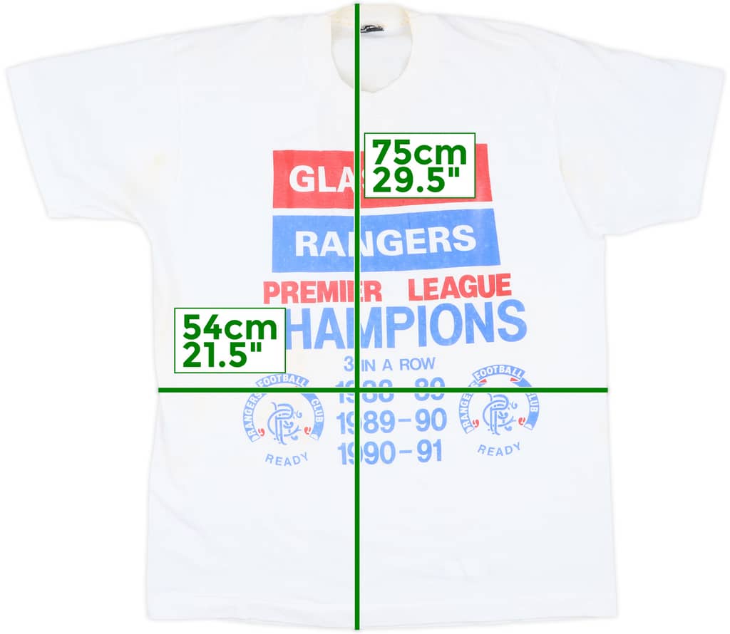 1990-91 Rangers Fan Tee - 6/10 - (XL)