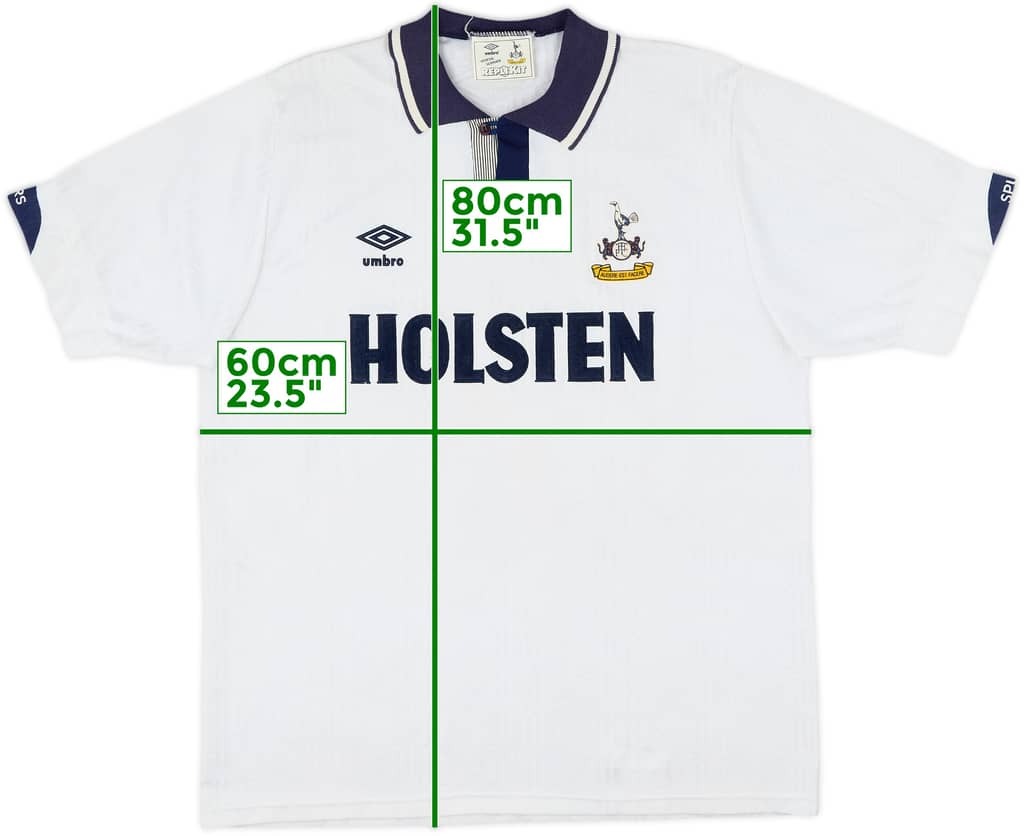 1991-93 Tottenham Home Shirt - 9/10 - (XL)