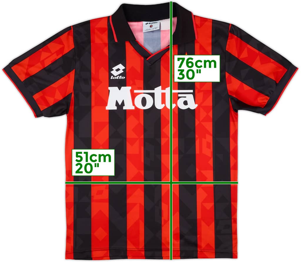 1993-94 AC Milan Basic Home Shirt - 6/10 - (M)