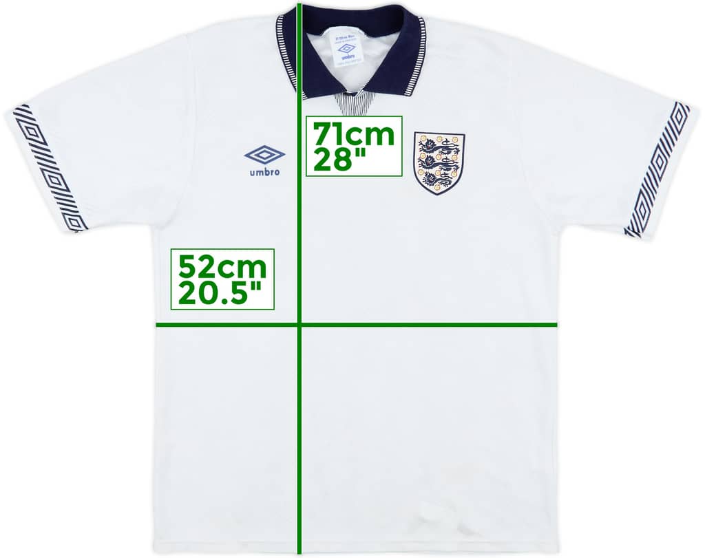 1990-92 England Home Shirt - 8/10 - (M)