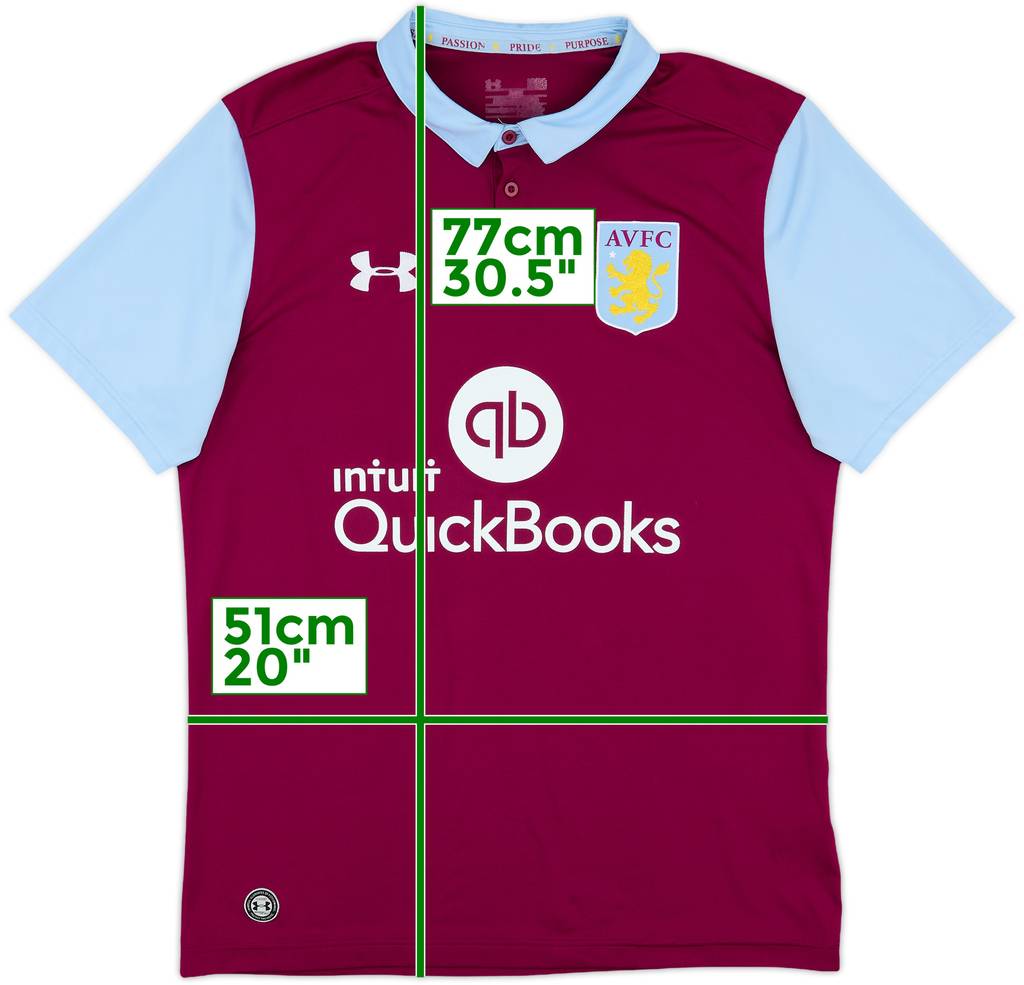 2016-17 Aston Villa Home Shirt - 8/10 - (L)