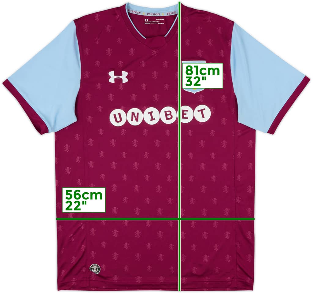 2017-18 Aston Villa Home Shirt - 8/10 - (XL)