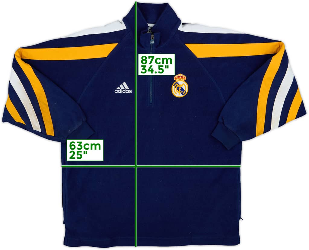 1998-99 Real Madrid adidas 1/4 Zip Fleece Top - 6/10 - (M/L)