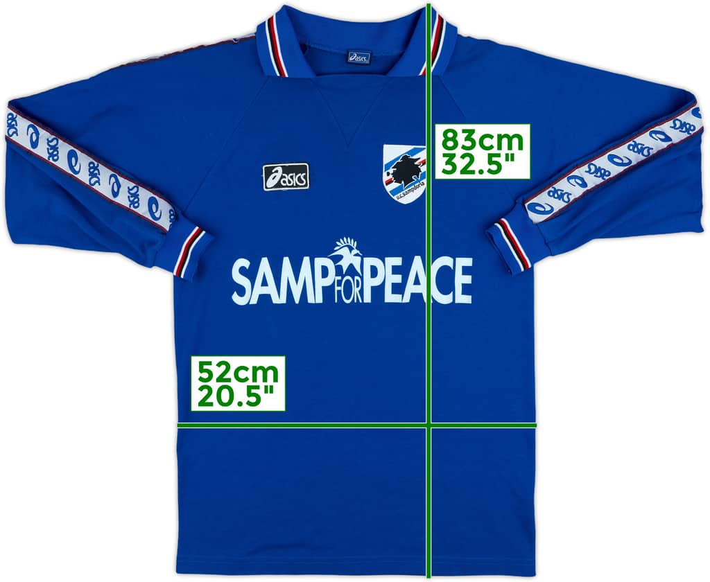 1995-96 Sampdoria Asics Training L/S Shirt - 8/10 - (M)