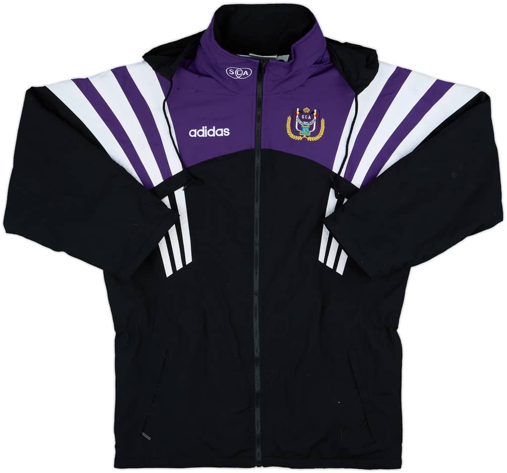 1996-97 Anderlecht adidas Hooded Bench Coat - 5/10 - (M)