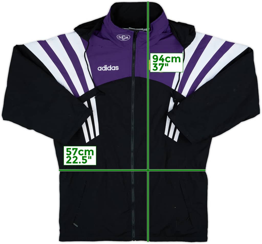 1996-97 Anderlecht adidas Hooded Bench Coat - 5/10 - (M)