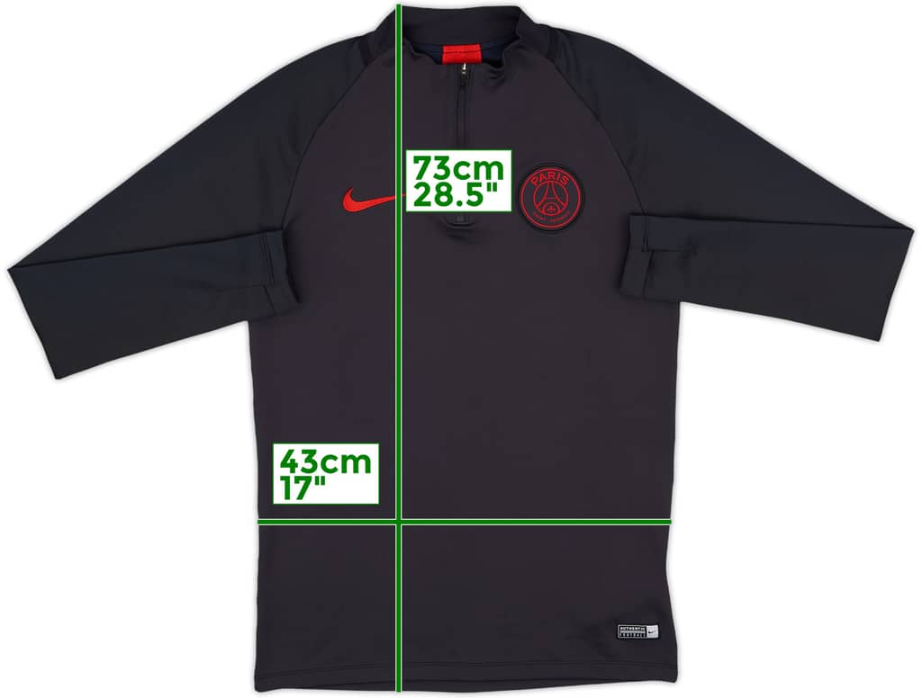 2019-20 Paris Saint-Germain Nike 1/4 Zip Drill Top - 8/10 - (S)