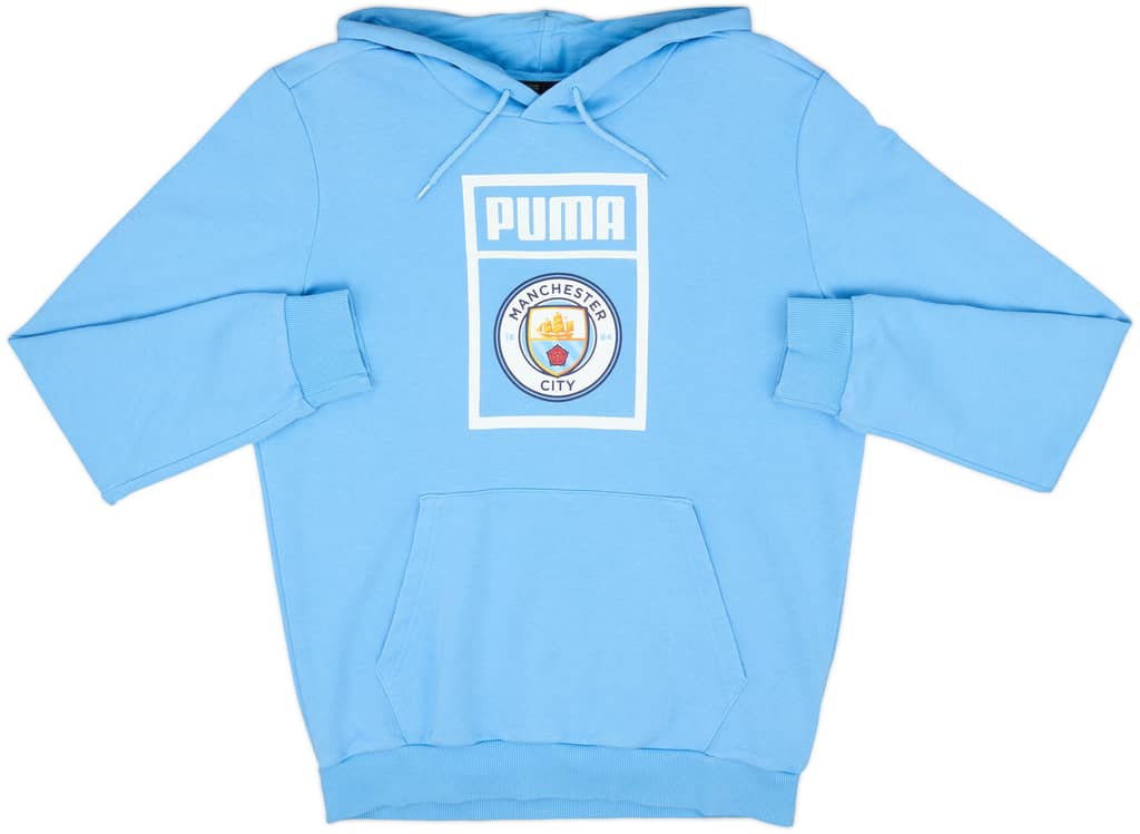 2018-19 Manchester City Puma Hooded Sweat Top - 10/10 - (S)
