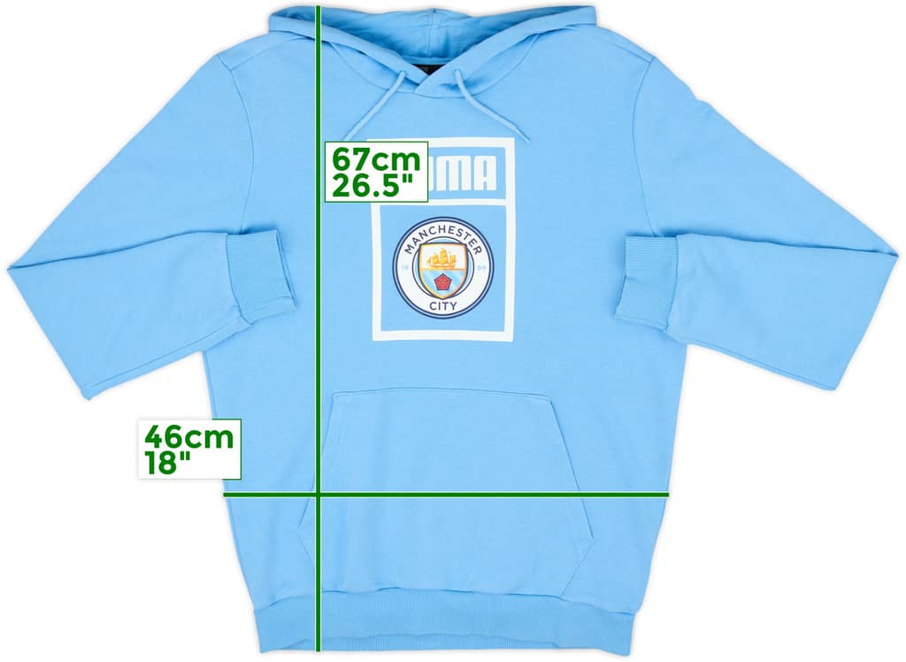 2018-19 Manchester City Puma Hooded Sweat Top - 10/10 - (S)