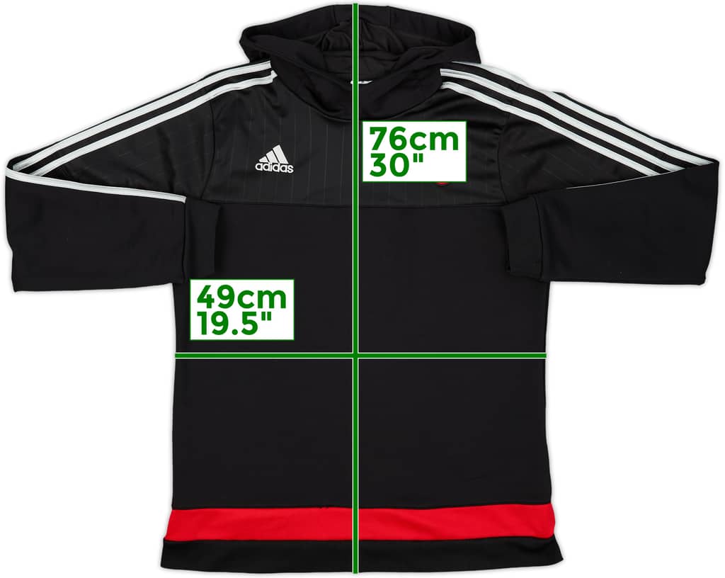 2015-16 AC Milan adidas Hooded Top - 8/10 - (L)