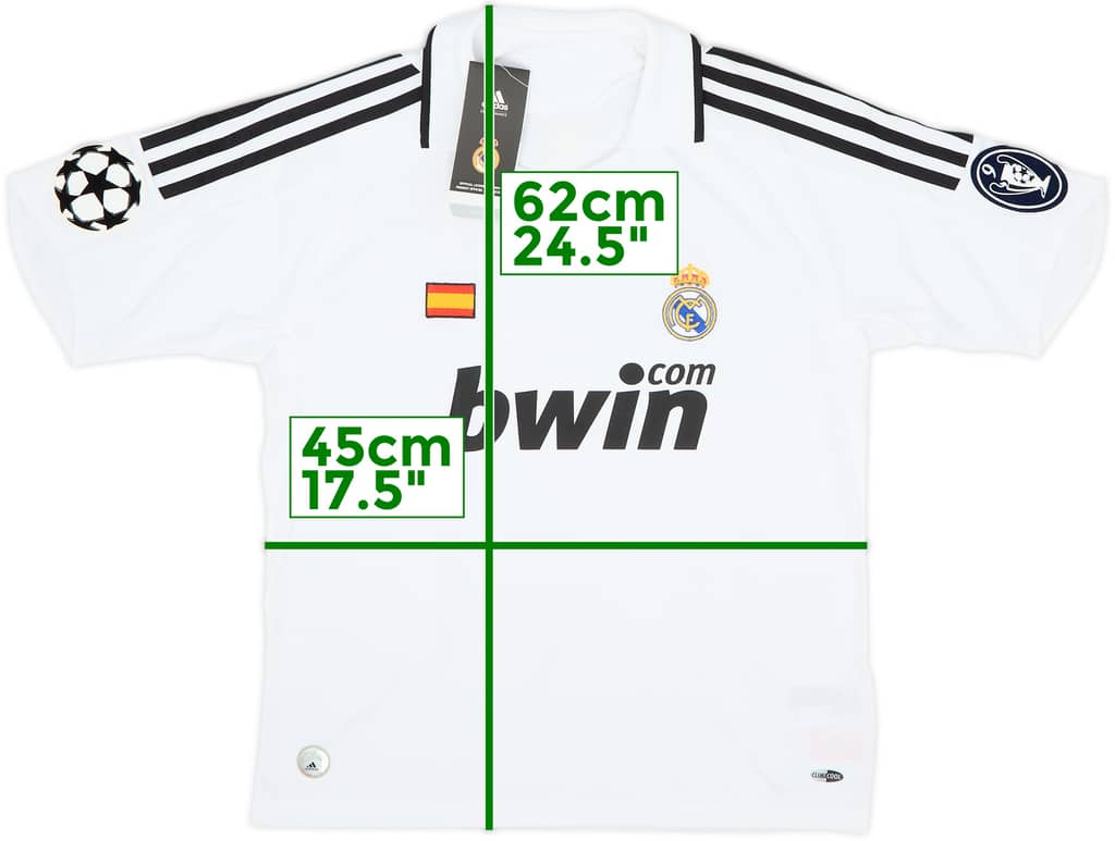 Camiseta de local del Real Madrid CL 2008-09 (M. Niños)