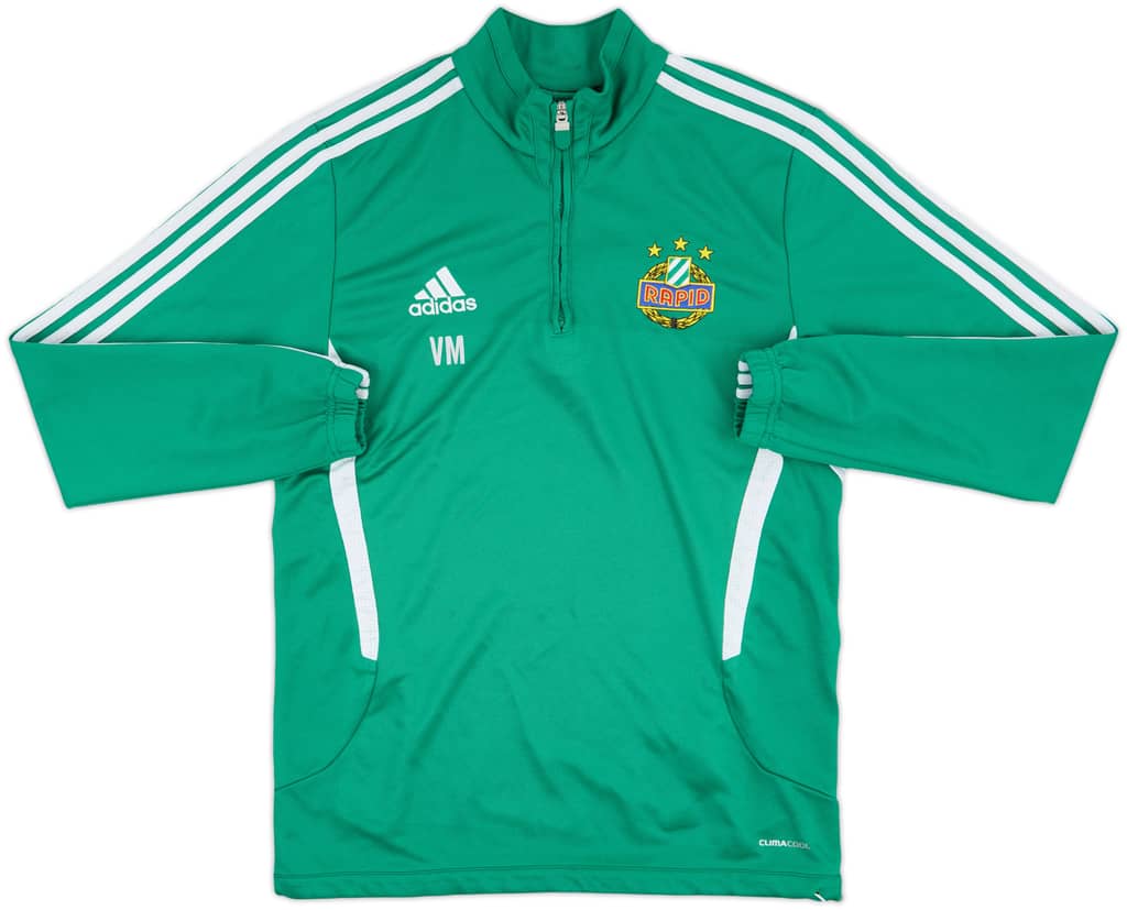 2012-13 Rapid Vienna adidas Staff Issue 1/4 Zip Drill Top VM - 9/10 - (M)